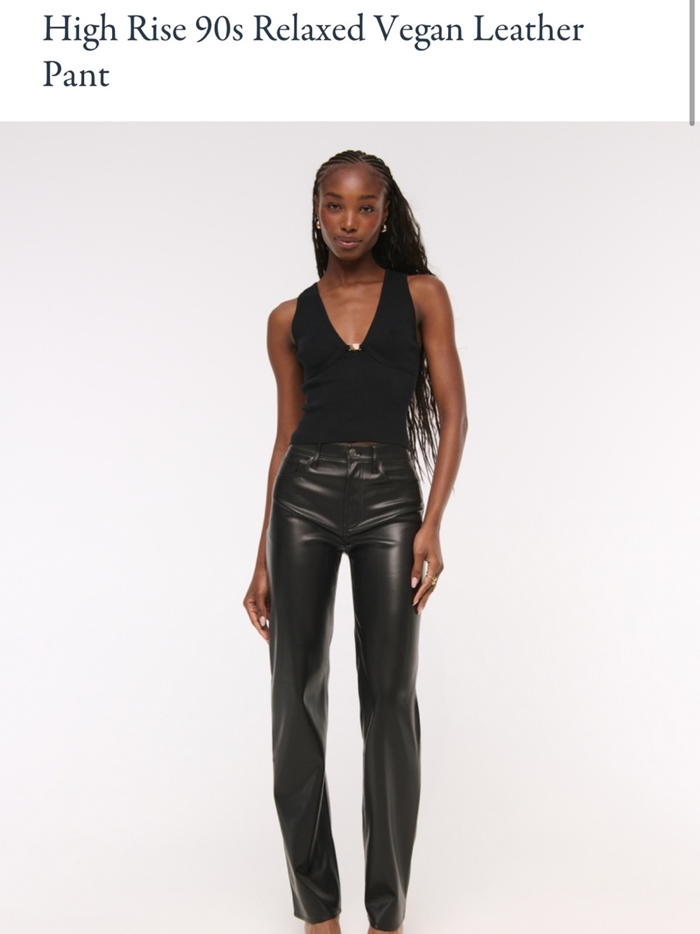 SIZE 33- Abercrombie & Fitch Faux Leather 90s Relaxed Ultra High Rise Pants